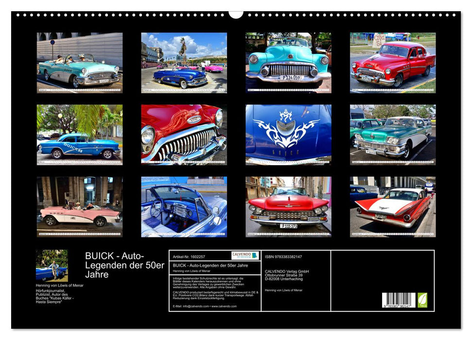 BUICK - Légendes automobiles des années 50 (Calendrier mural CALVENDO 2024) 