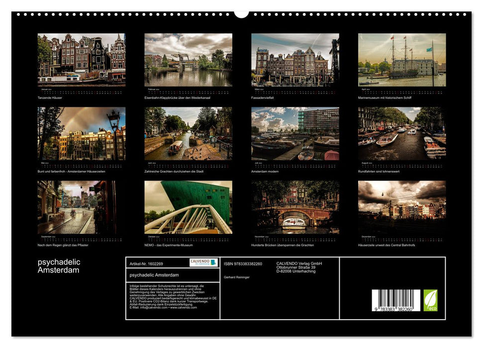 psychadelic Amsterdam - city views between day and dream (CALVENDO Premium Wall Calendar 2024) 