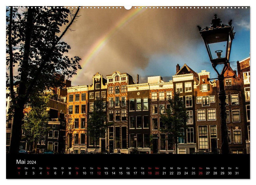 psychadelic Amsterdam - city views between day and dream (CALVENDO Premium Wall Calendar 2024) 