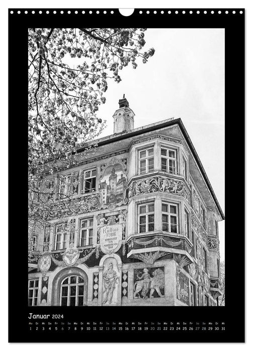 Lovable Munich - Photographies stylisées en noir et blanc (Calendrier mural CALVENDO 2024) 