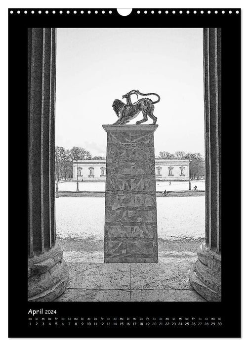 Lovable Munich - Stylized photographs in black and white (CALVENDO wall calendar 2024) 