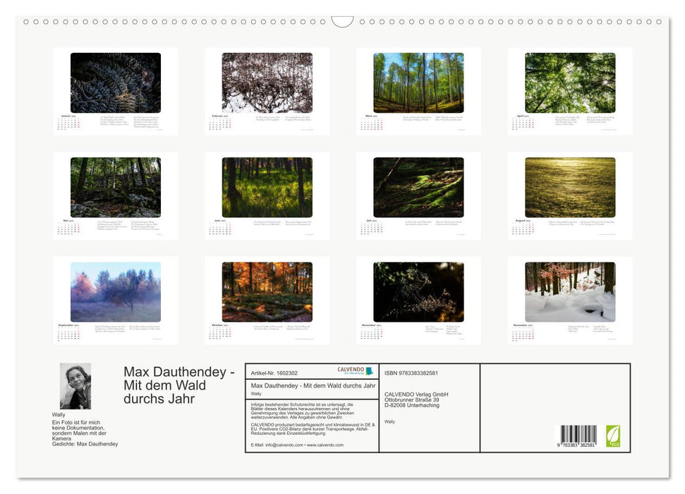 Max Dauthendey - Avec la forêt toute l'année (Calendrier mural CALVENDO 2024) 