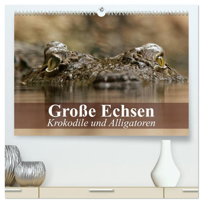 Große Echsen. Krokodile und Alligatoren (CALVENDO Premium Wandkalender 2024)