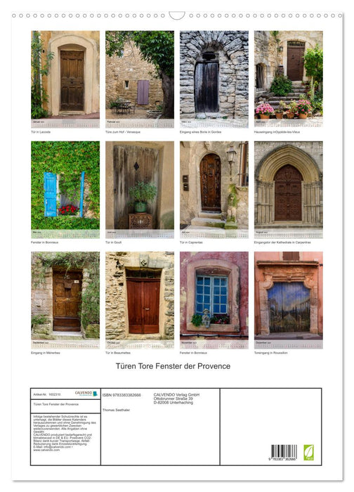 Doors, gates, windows of Provence (CALVENDO wall calendar 2024) 