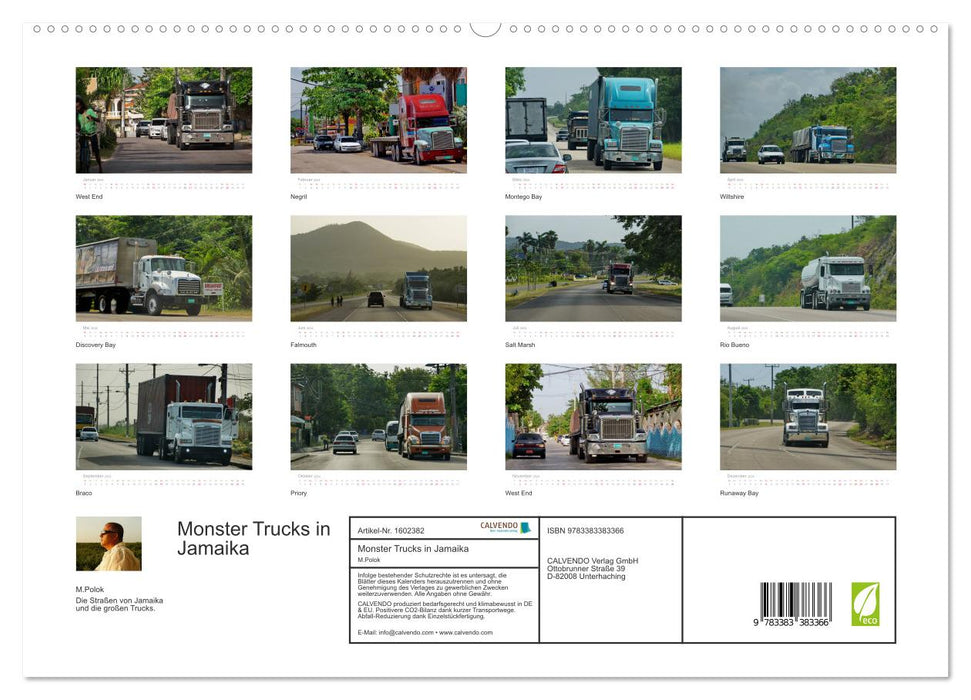 Monster Trucks in Jamaica (CALVENDO Premium Wall Calendar 2024) 