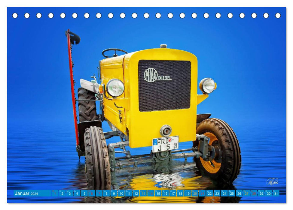 Tractor - vintage car (CALVENDO wall calendar 2024) 