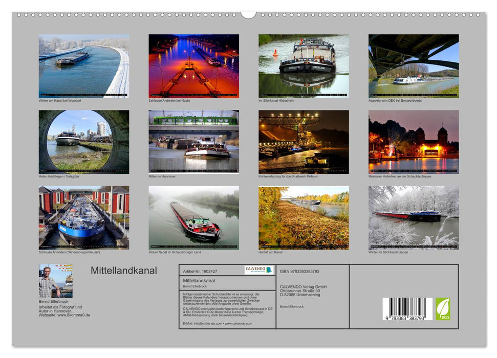 Le canal Mittelland - 325 kilomètres de voies navigables (Calendrier mural CALVENDO Premium 2024) 