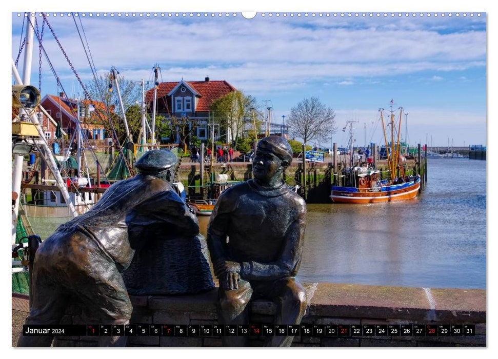 Neuharlingersiel - East Frisia's most beautiful harbor town (CALVENDO Premium Wall Calendar 2024) 