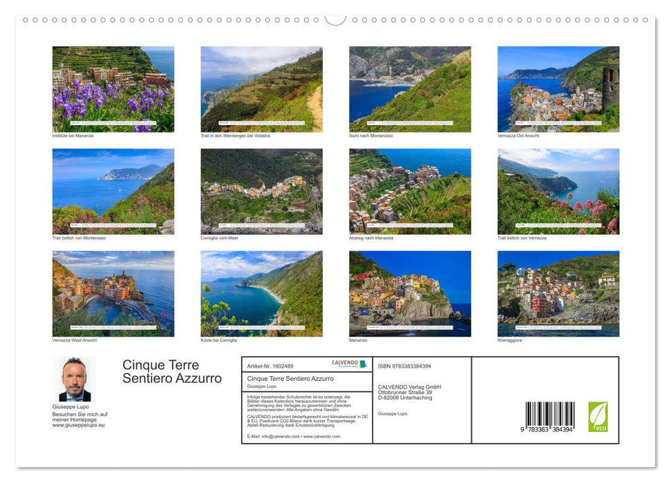 Cinque Terre Sentiero Azzurro (CALVENDO Premium Wall Calendar 2024) 