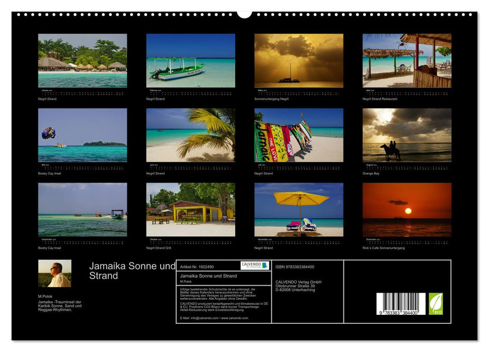 Jamaïque Soleil et Plage (Calvendo Premium Calendrier mural 2024) 