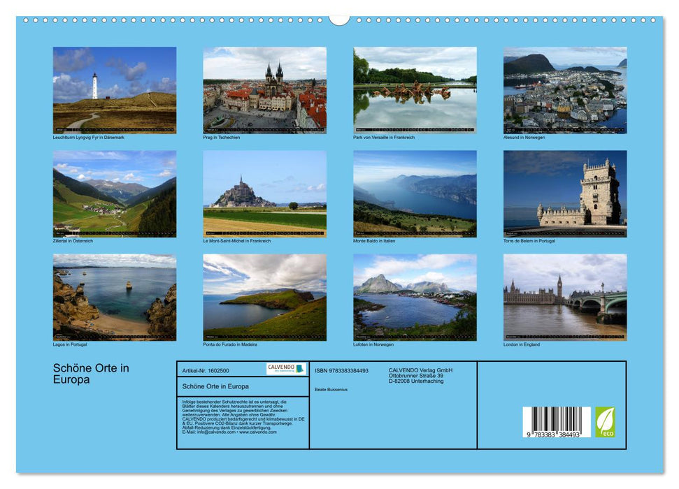 Beautiful places in Europe (CALVENDO Premium Wall Calendar 2024) 