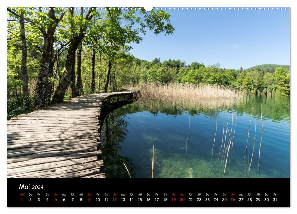Merveille de la nature : Lacs de Plitvice (Calendrier mural CALVENDO Premium 2024) 