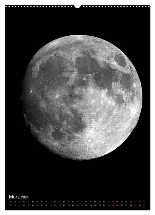 Planètes, Soleil, Lunes (Calvendo Premium Wall Calendar 2024) 