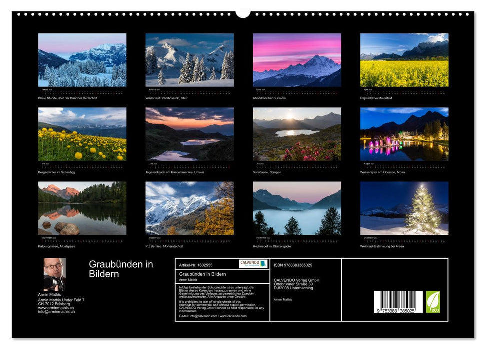 Fascinating Graubünden (CALVENDO Premium Wall Calendar 2024) 