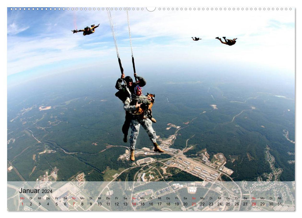 Parachutist. Jump of the US Navy Seals (CALVENDO Premium Wall Calendar 2024) 