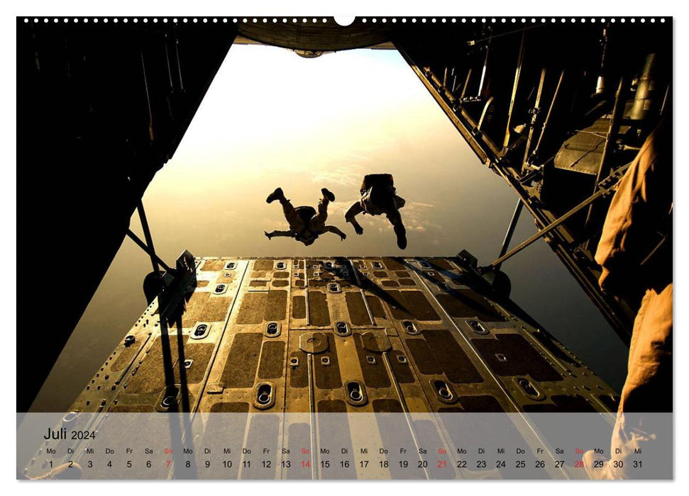 Parachutiste. Jump of the US Navy Seals (Calvendo Premium Calendrier mural 2024) 