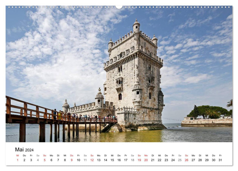 Points forts de Lisbonne par Petrus Bodenstaff (Calvendo Premium Wall Calendar 2024) 
