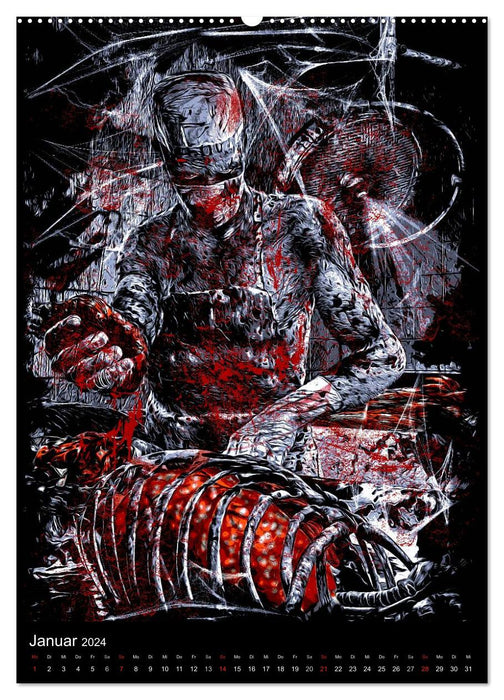 BLOODBOY/DARK ILLUSTRATION (Calendrier mural CALVENDO 2024) 