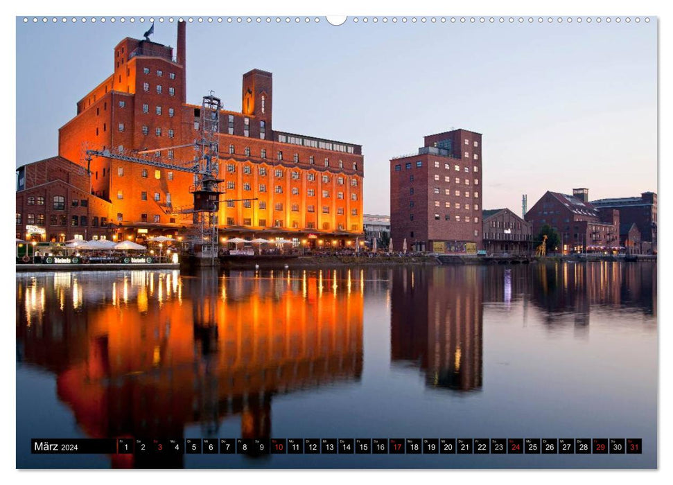 La région de la Ruhr la nuit (Calendrier mural CALVENDO Premium 2024) 