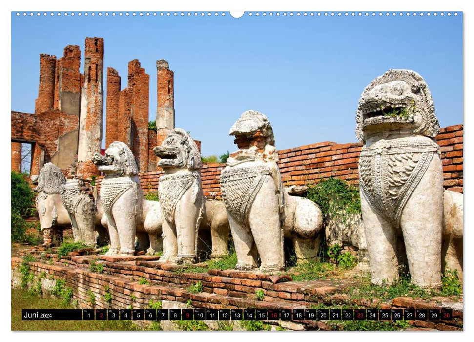Ayutthaya - L'ancienne capitale de la Thaïlande (Calvendo Premium Wall Calendar 2024) 
