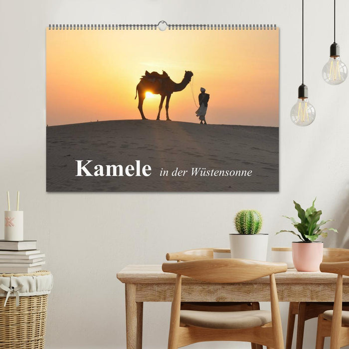 Kamele in der Wüstensonne (CALVENDO Wandkalender 2024)