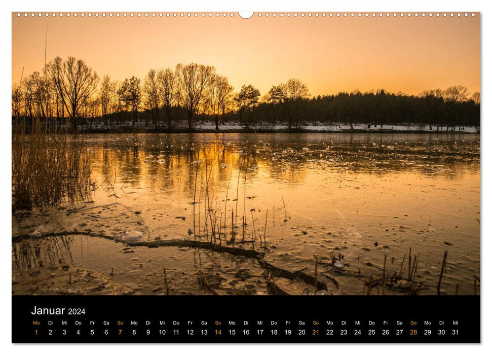 GARCHING - Le magnifique nord de Munich (Calvendo Premium Wall Calendar 2024) 