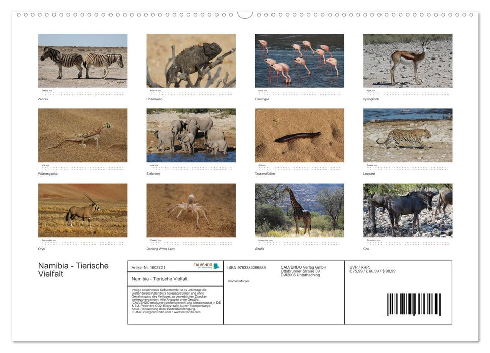 Namibia - Tierische Vielfalt (CALVENDO Premium Wandkalender 2024)