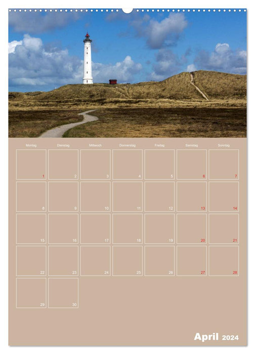 Sand dunes and sea in Denmark (CALVENDO Premium Wall Calendar 2024) 