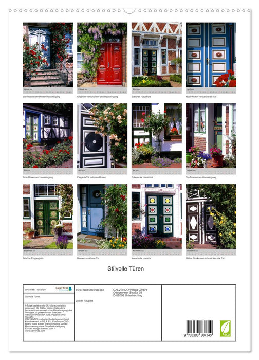 Stylish entrance doors (CALVENDO Premium Wall Calendar 2024) 