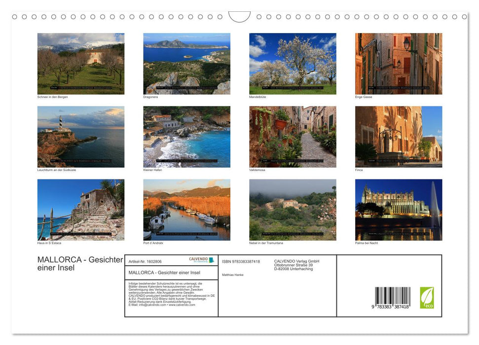 Mallorca - faces of an island (CALVENDO wall calendar 2024) 