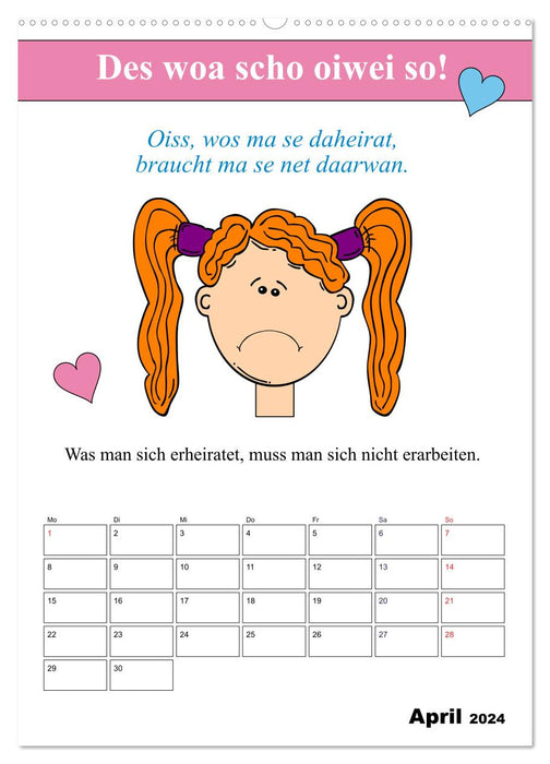 Quelle connerie ! Dialecte bavarois (calendrier mural CALVENDO 2024) 