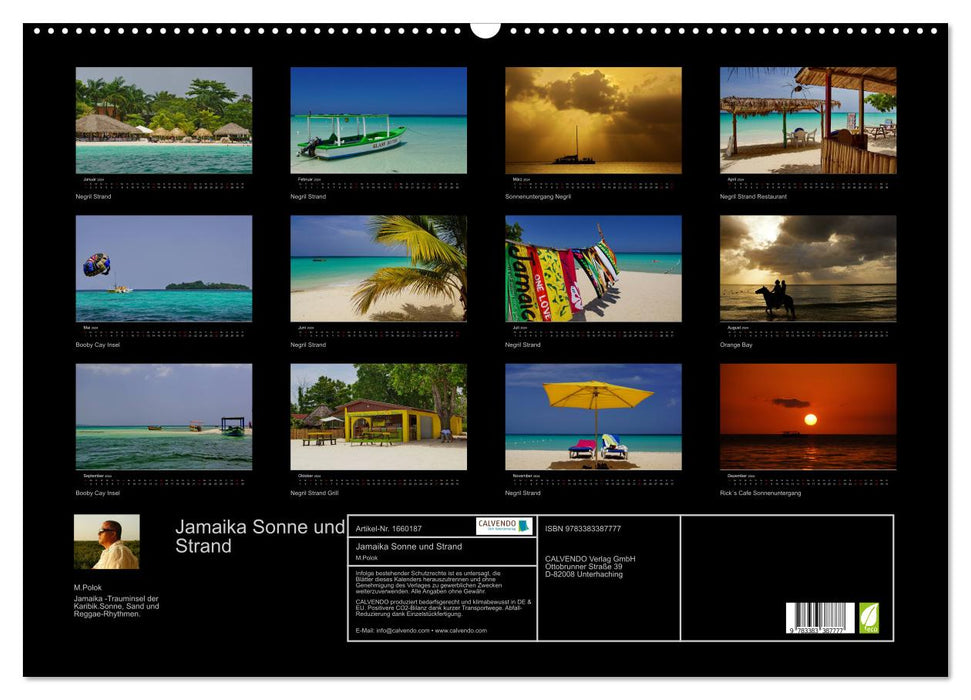 Soleil et plage de la Jamaïque (calendrier mural CALVENDO 2024) 