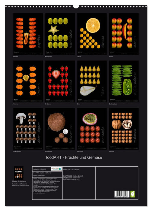 foodART - Fruits and vegetables (CALVENDO wall calendar 2024) 
