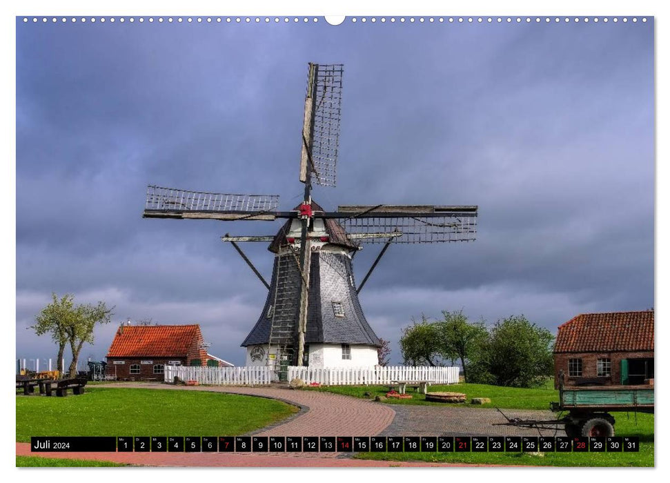 Windmills in East Frisia (CALVENDO Premium Wall Calendar 2024) 