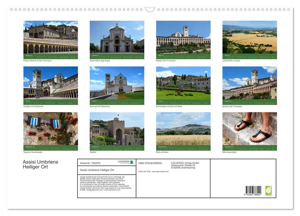 Assisi Umbria's Holy Place (CALVENDO Wall Calendar 2024) 