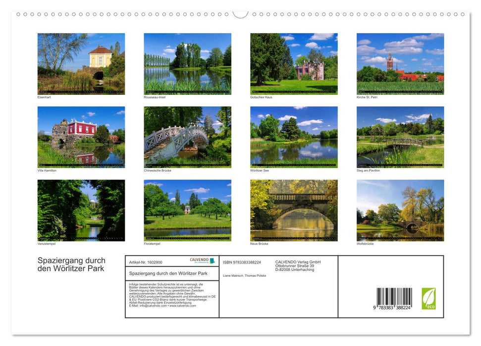 Walk through Wörlitzer Park (CALVENDO Premium Wall Calendar 2024) 