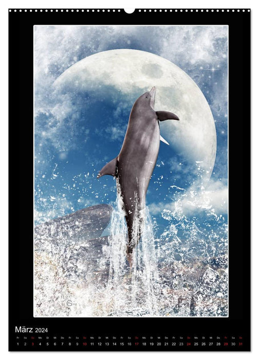 Mysterious dolphins (CALVENDO Premium Wall Calendar 2024) 