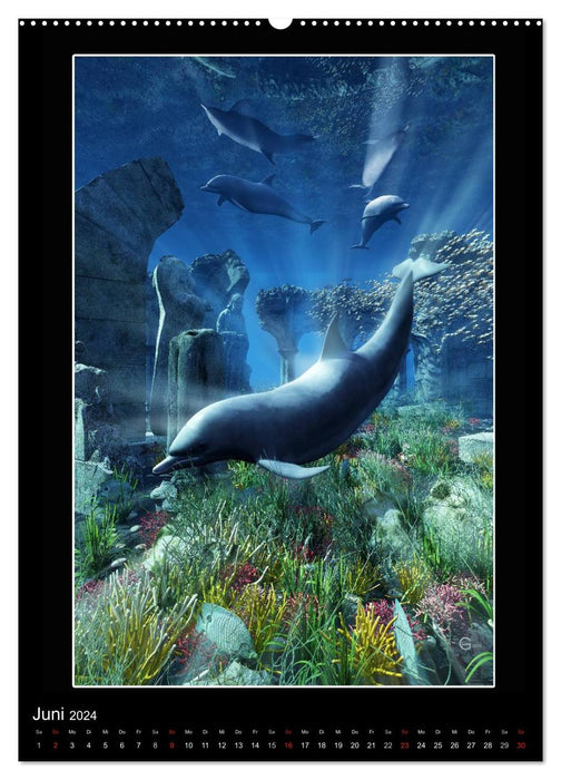 Mysterious dolphins (CALVENDO Premium Wall Calendar 2024) 