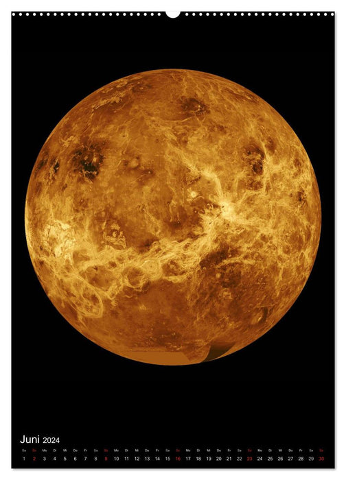 Planètes, soleil, lunes (Calendrier mural CALVENDO 2024) 