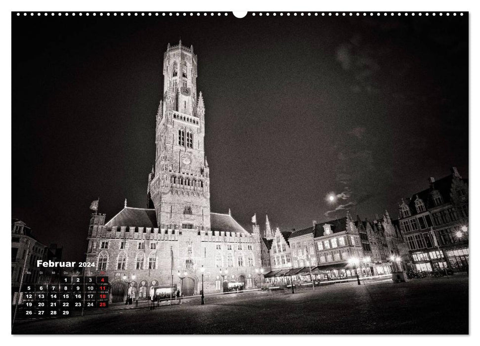 Bruges – Voyage dans le temps au Moyen Âge (Calendrier mural CALVENDO Premium 2024) 