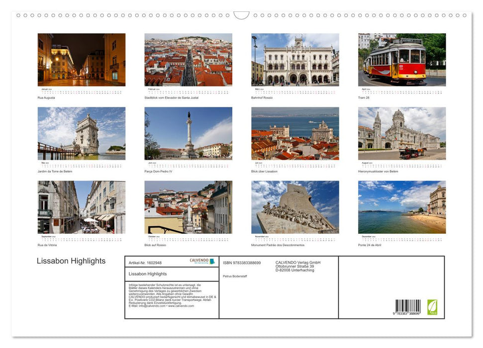 Lissabon Highlights von Petrus Bodenstaff (CALVENDO Wandkalender 2024)