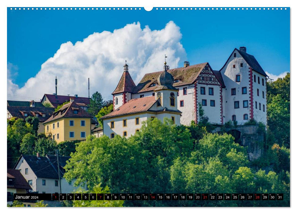 Unterwegs auf der fränkischen Burgenstraße (CALVENDO Premium Wandkalender 2024)