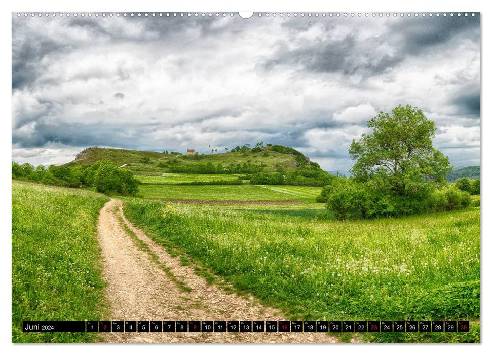 On the road on the Franconian Castle Road (CALVENDO Premium Wall Calendar 2024) 