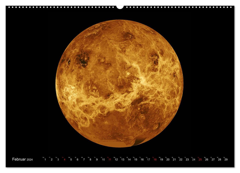 Soleil, lunes et planètes (Calendrier mural CALVENDO 2024) 