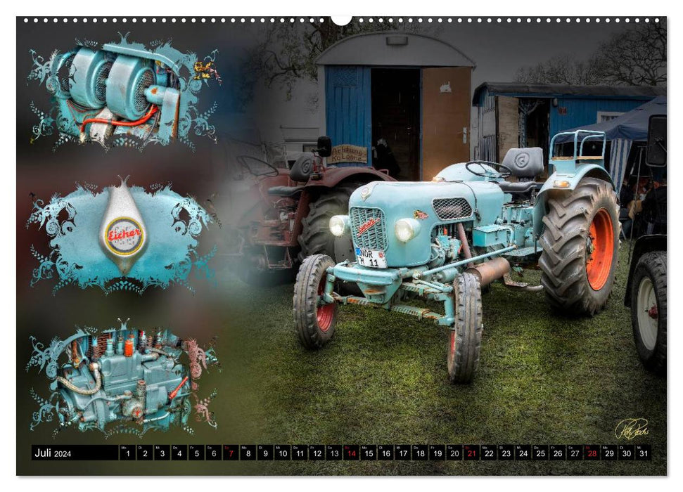 Vintage cars - tractors (CALVENDO Premium wall calendar 2024) 