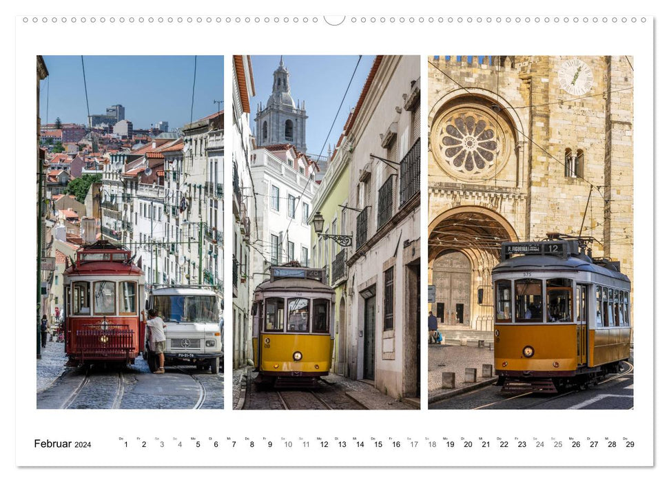 Lisbon - Trams &amp; Funiculars (CALVENDO Premium Wall Calendar 2024) 