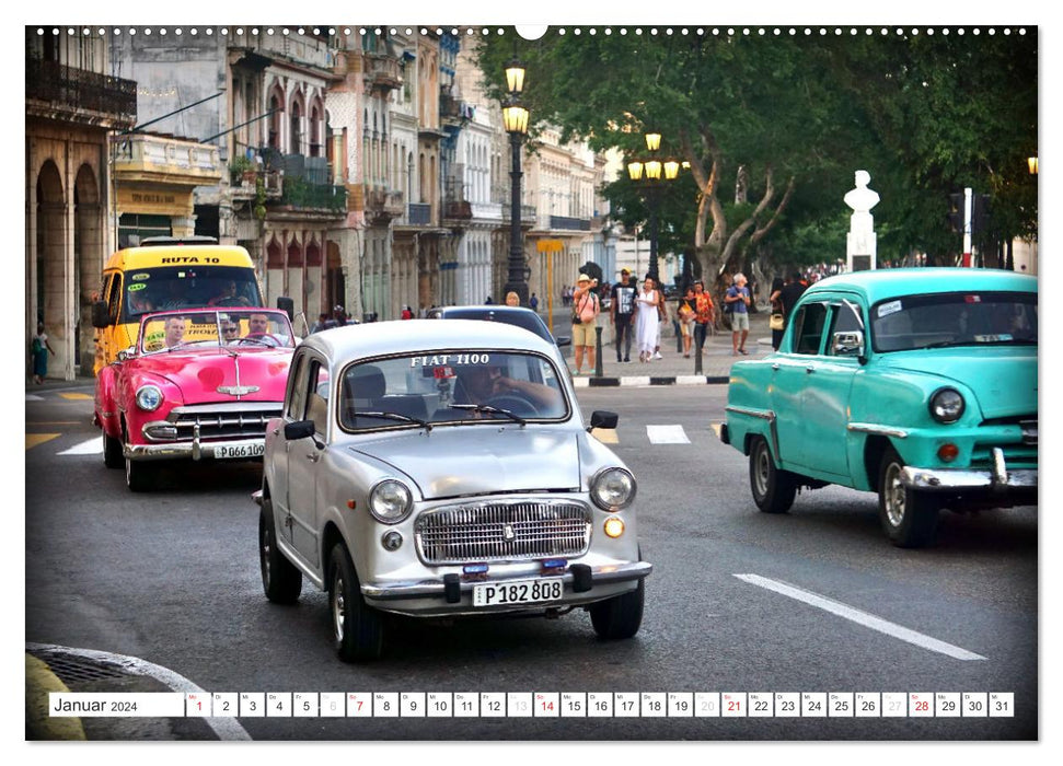 FIAT - Voitures classiques italiennes à Cuba (calendrier mural CALVENDO 2024) 