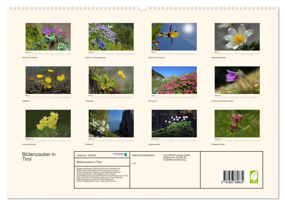 Blütenzauber in Tirol (CALVENDO Premium Wandkalender 2024)