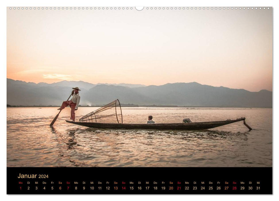 GOLDEN MYANMAR 2024 (CALVENDO Premium Wall Calendar 2024) 