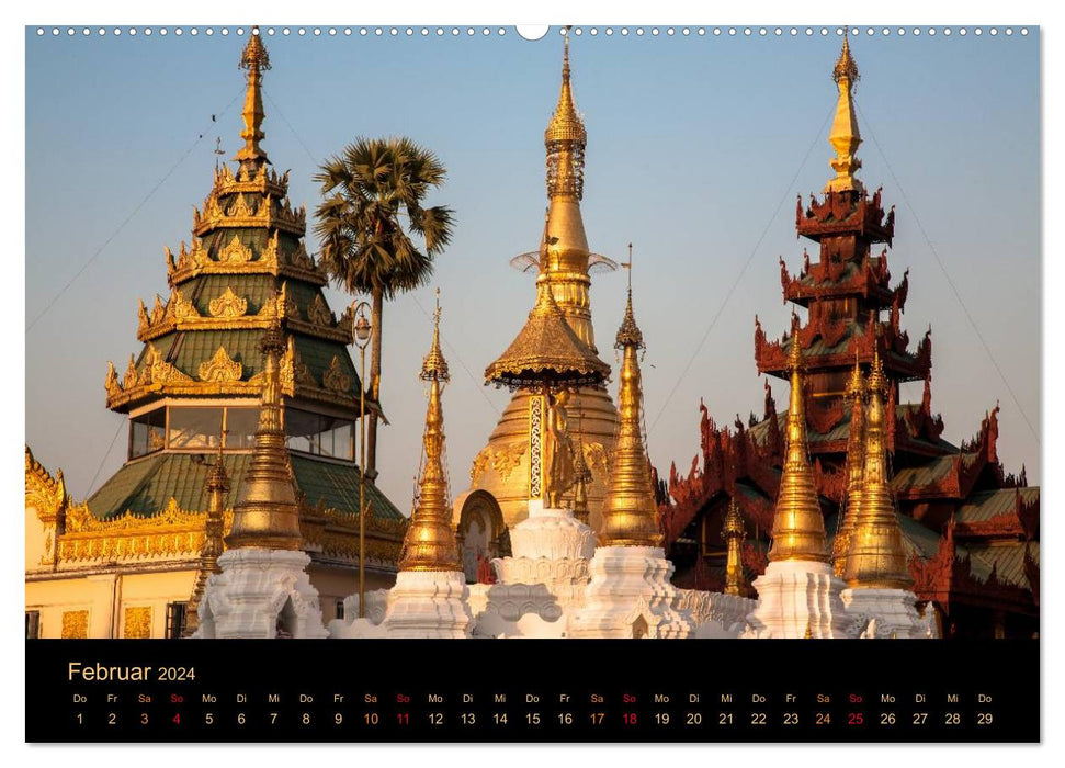 GOLDEN MYANMAR 2024 (CALVENDO Premium Wall Calendar 2024) 